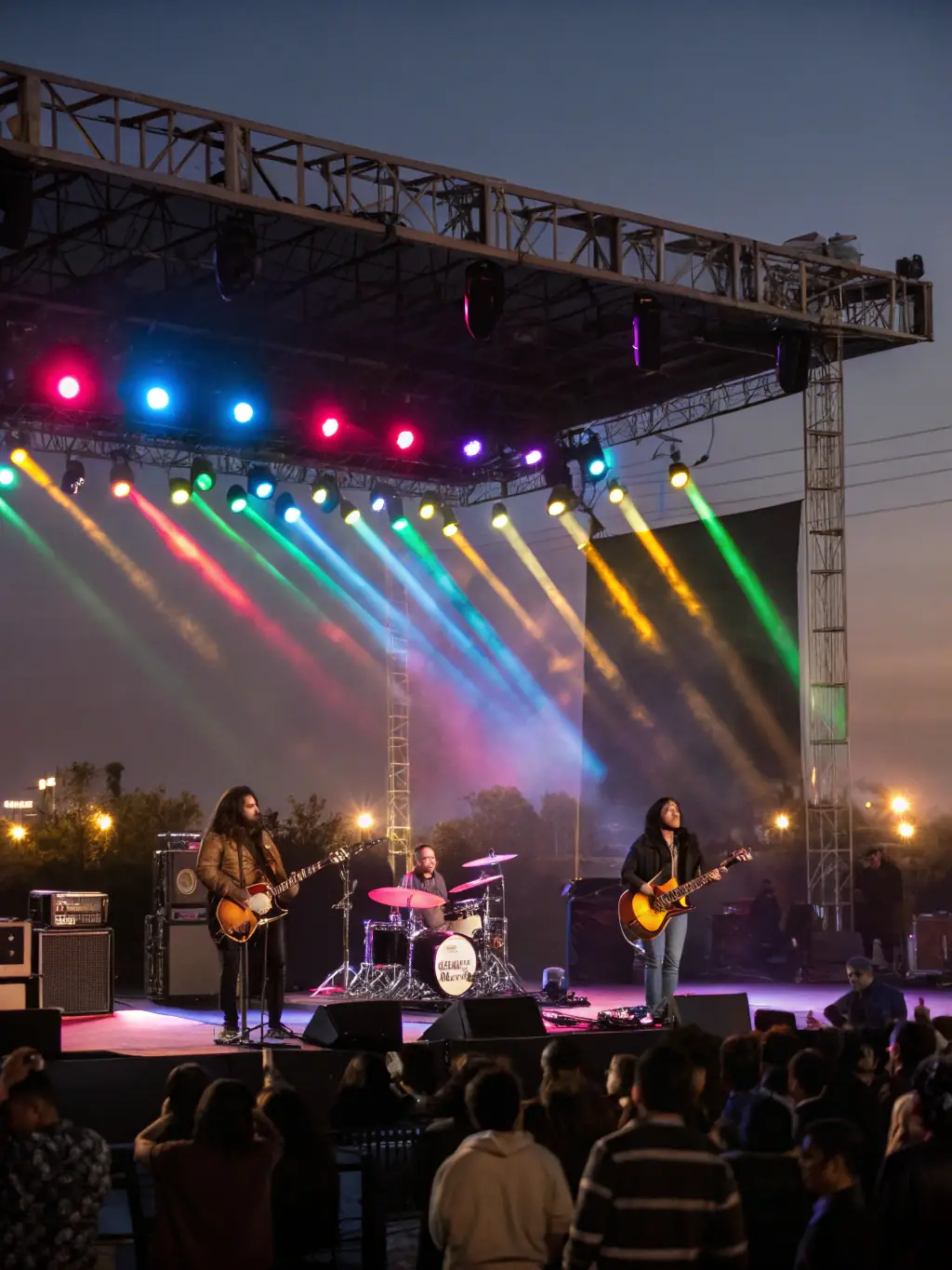 A dynamic image of a live musical performance held outdoors, featuring local musicians and a diverse audience enjoying the event, symbolizing IADC's support for local artists and cultural events.